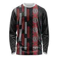Roimata Toroa Maori Taniko Inspired New Zealand Long Sleeve Shirt LT14 Unisex Black - Polynesian Pride