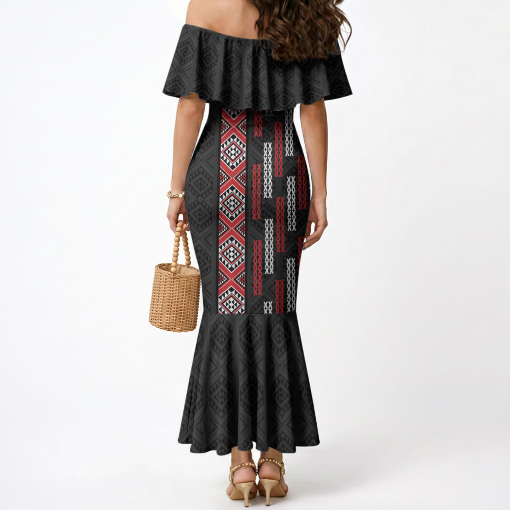 Roimata Toroa Maori Taniko Inspired New Zealand Mermaid Dress LT14 - Polynesian Pride