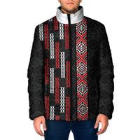 Roimata Toroa Maori Taniko Inspired New Zealand Padded Jacket LT14 Men Black - Polynesian Pride