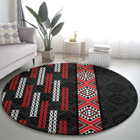 Roimata Toroa Maori Taniko Inspired New Zealand Round Carpet LT14 - Polynesian Pride