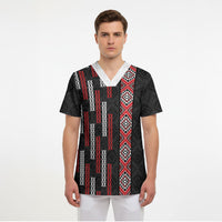 Roimata Toroa Maori Taniko Inspired New Zealand Scrub Top LT14 - Polynesian Pride