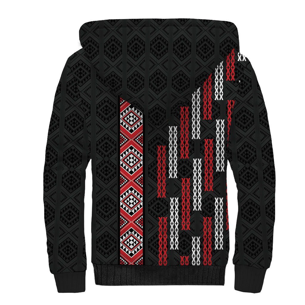 Roimata Toroa Maori Taniko Inspired New Zealand Sherpa Hoodie LT14 - Polynesian Pride