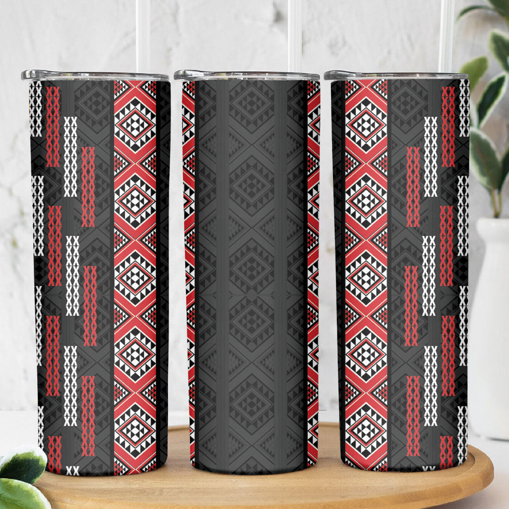 Roimata Toroa Maori Taniko Inspired New Zealand Skinny Tumbler LT14 - Polynesian Pride