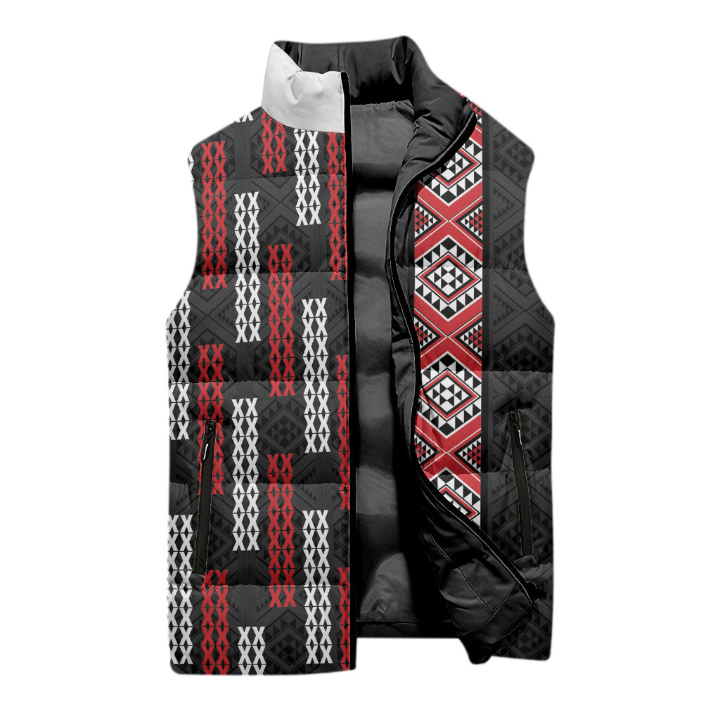 Roimata Toroa Maori Taniko Inspired New Zealand Sleeveless Puffer Jacket LT14 - Polynesian Pride