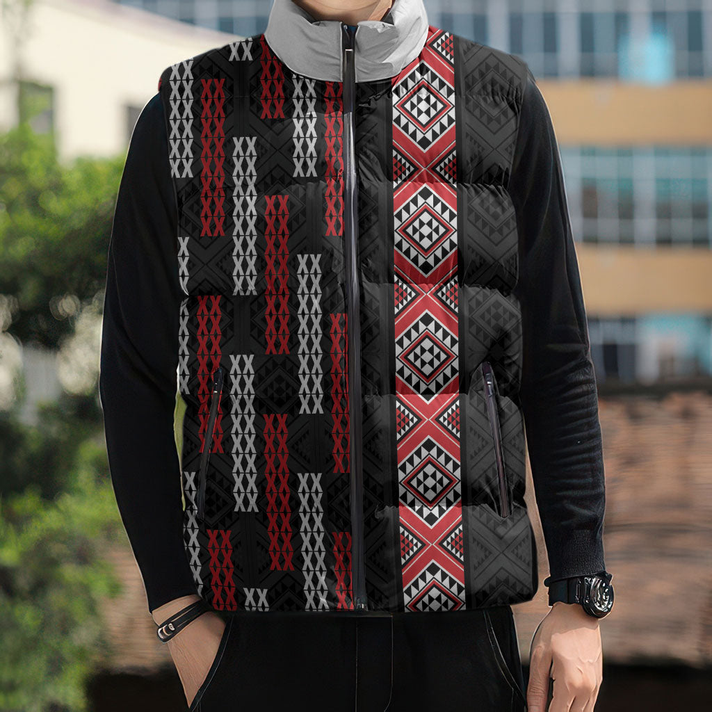 Roimata Toroa Maori Taniko Inspired New Zealand Sleeveless Puffer Jacket LT14 - Polynesian Pride