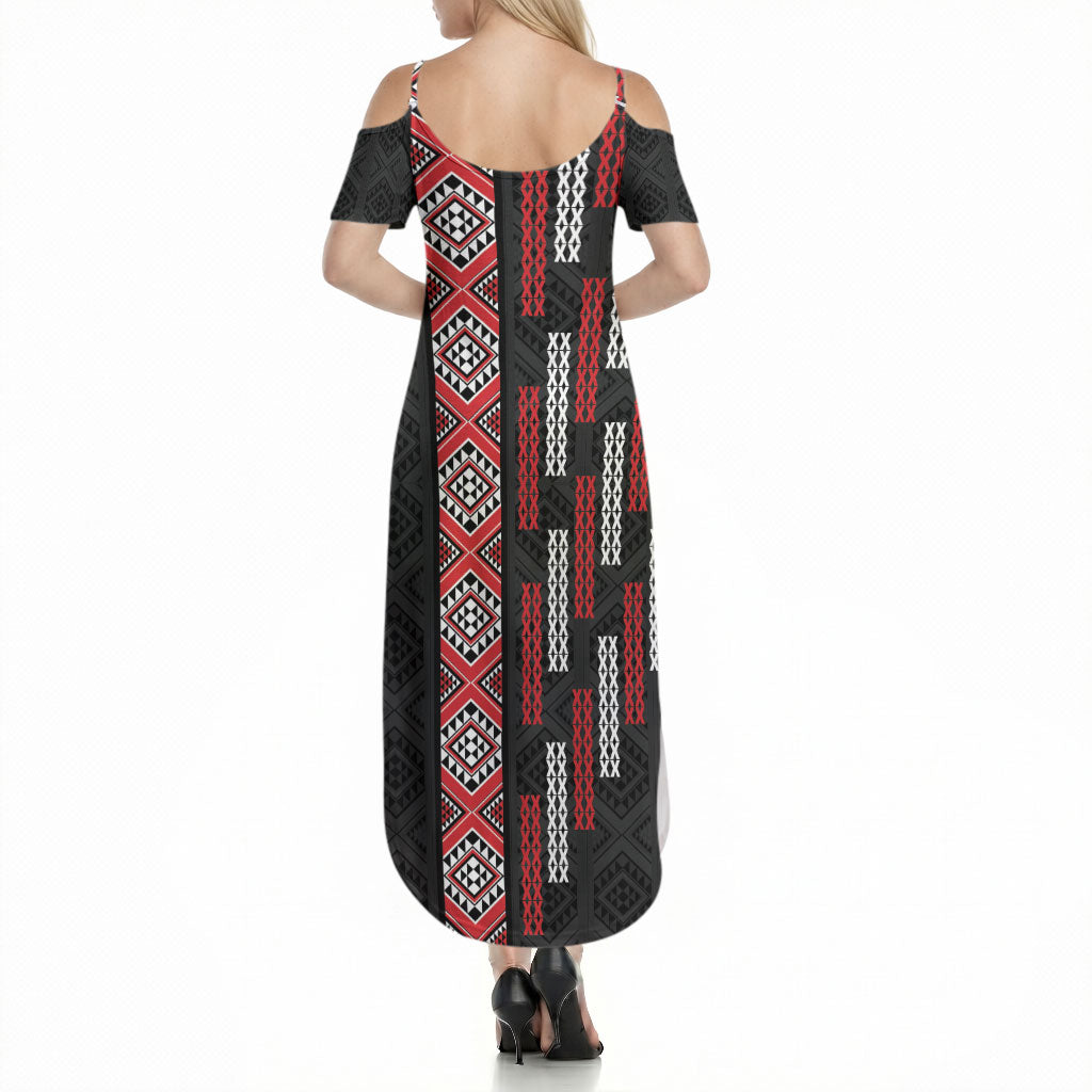 Roimata Toroa Maori Taniko Inspired New Zealand Summer Maxi Dress LT14 - Polynesian Pride