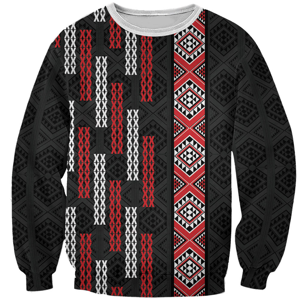 Roimata Toroa Maori Taniko Inspired New Zealand Sweatshirt LT14 Unisex Black - Polynesian Pride