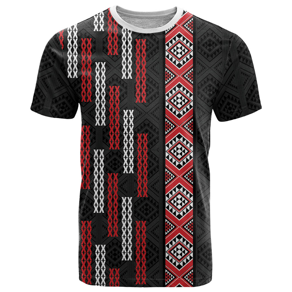 Roimata Toroa Maori Taniko Inspired New Zealand T Shirt LT14 Black - Polynesian Pride