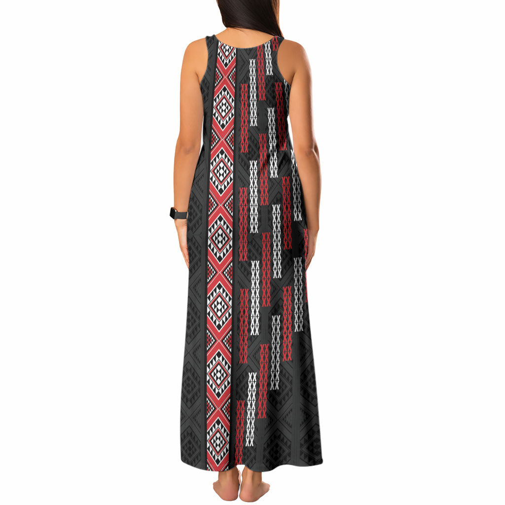 Roimata Toroa Maori Taniko Inspired New Zealand Tank Maxi Dress LT14 - Polynesian Pride