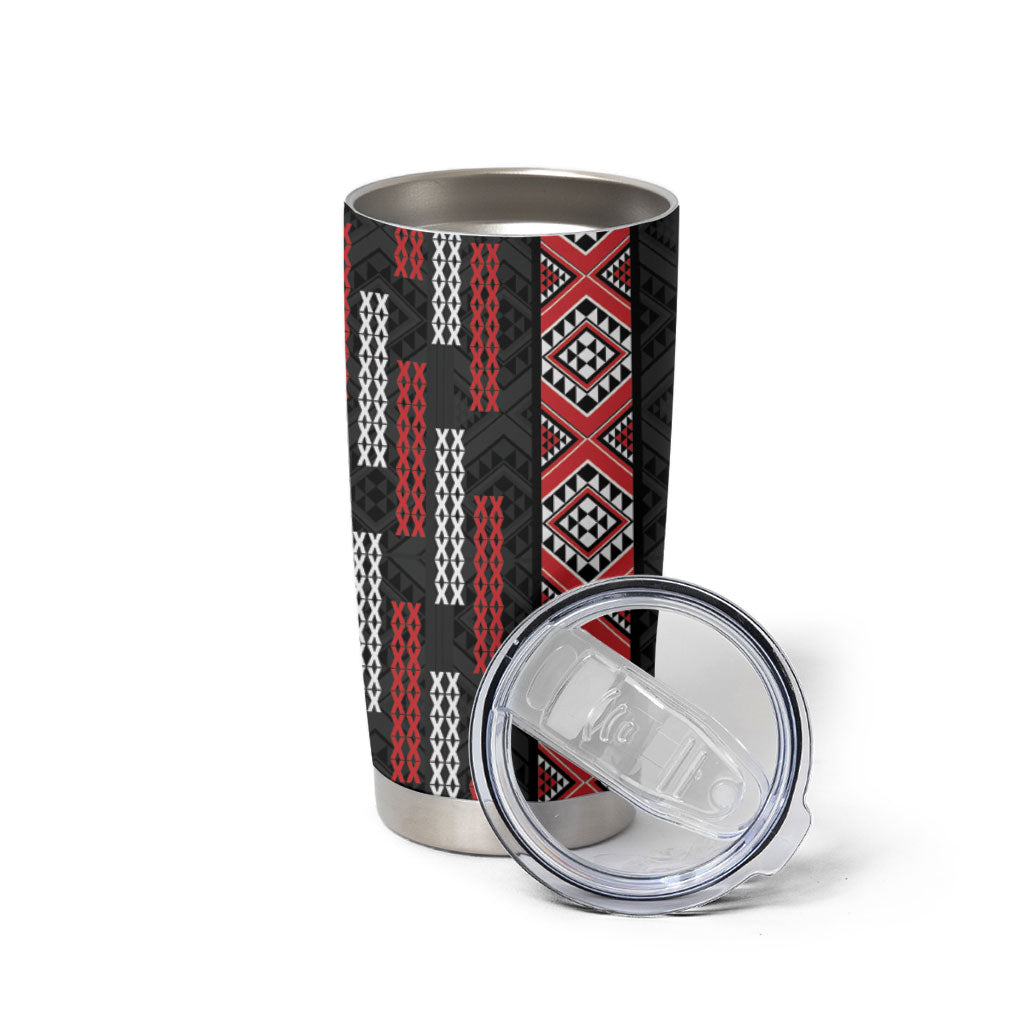 Roimata Toroa Maori Taniko Inspired New Zealand Tumbler Cup LT14 - Polynesian Pride
