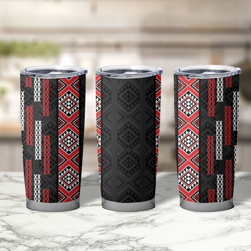 Roimata Toroa Maori Taniko Inspired New Zealand Tumbler Cup LT14 - Polynesian Pride