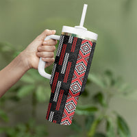 Roimata Toroa Maori Taniko Inspired New Zealand Tumbler With Handle LT14 - Polynesian Pride
