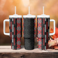 Roimata Toroa Maori Taniko Inspired New Zealand Tumbler With Handle LT14 - Polynesian Pride