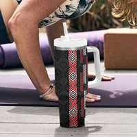 Roimata Toroa Maori Taniko Inspired New Zealand Tumbler With Handle LT14 - Polynesian Pride