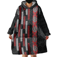 Roimata Toroa Maori Taniko Inspired New Zealand Wearable Blanket Hoodie LT14 - Polynesian Pride