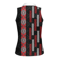Roimata Toroa Maori Taniko Inspired New Zealand Women Sleeveless Polo Shirt LT14 - Polynesian Pride