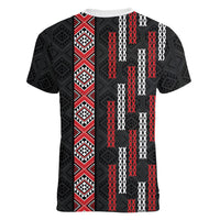Roimata Toroa Maori Taniko Inspired New Zealand Women V-Neck T-Shirt LT14 - Polynesian Pride