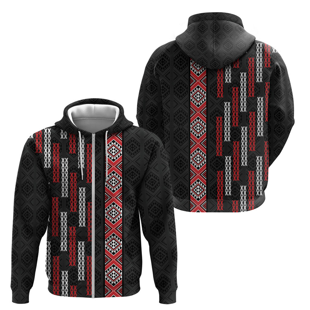 Roimata Toroa Maori Taniko Inspired New Zealand Zip Hoodie LT14 - Polynesian Pride
