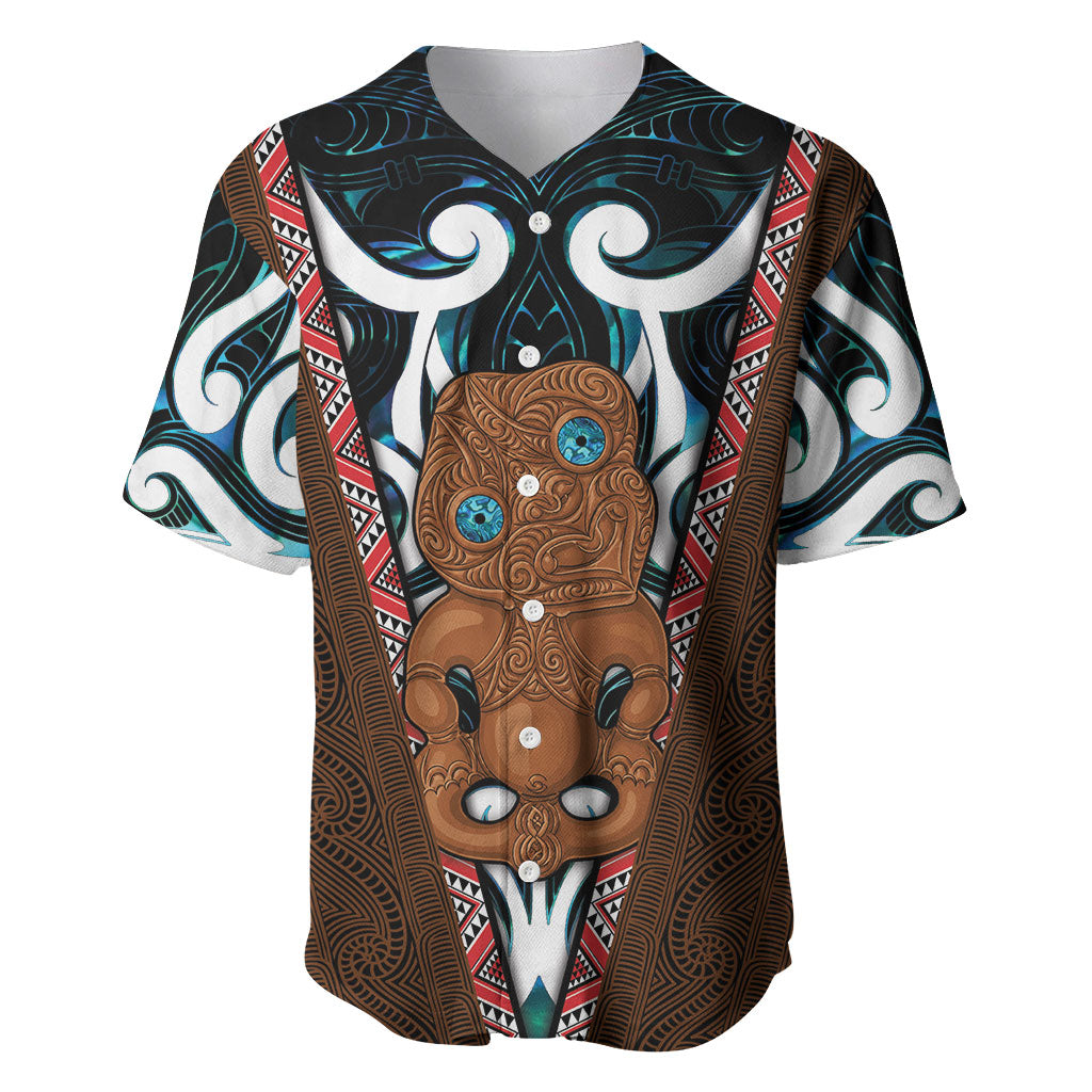 New Zealand Whakairo Baseball Jersey Tiki Maori Carving Taniko Motifs LT14 Multicolor - Polynesian Pride