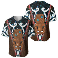 New Zealand Whakairo Baseball Jersey Tiki Maori Carving Taniko Motifs LT14 - Polynesian Pride