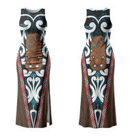 New Zealand Whakairo Family Matching Tank Maxi Dress and Hawaiian Shirt Tiki Maori Carving Taniko Motifs LT14 Mom's Dress Multicolor - Polynesian Pride