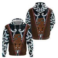 New Zealand Whakairo Hoodie Tiki Maori Carving Taniko Motifs LT14 - Polynesian Pride