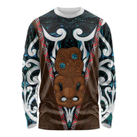 New Zealand Whakairo Long Sleeve Shirt Tiki Maori Carving Taniko Motifs LT14 Unisex Multicolor - Polynesian Pride