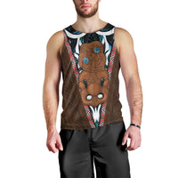 New Zealand Whakairo Men Tank Top Tiki Maori Carving Taniko Motifs LT14 - Polynesian Pride