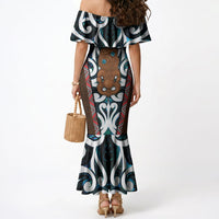 New Zealand Whakairo Mermaid Dress Tiki Maori Carving Taniko Motifs LT14 - Polynesian Pride