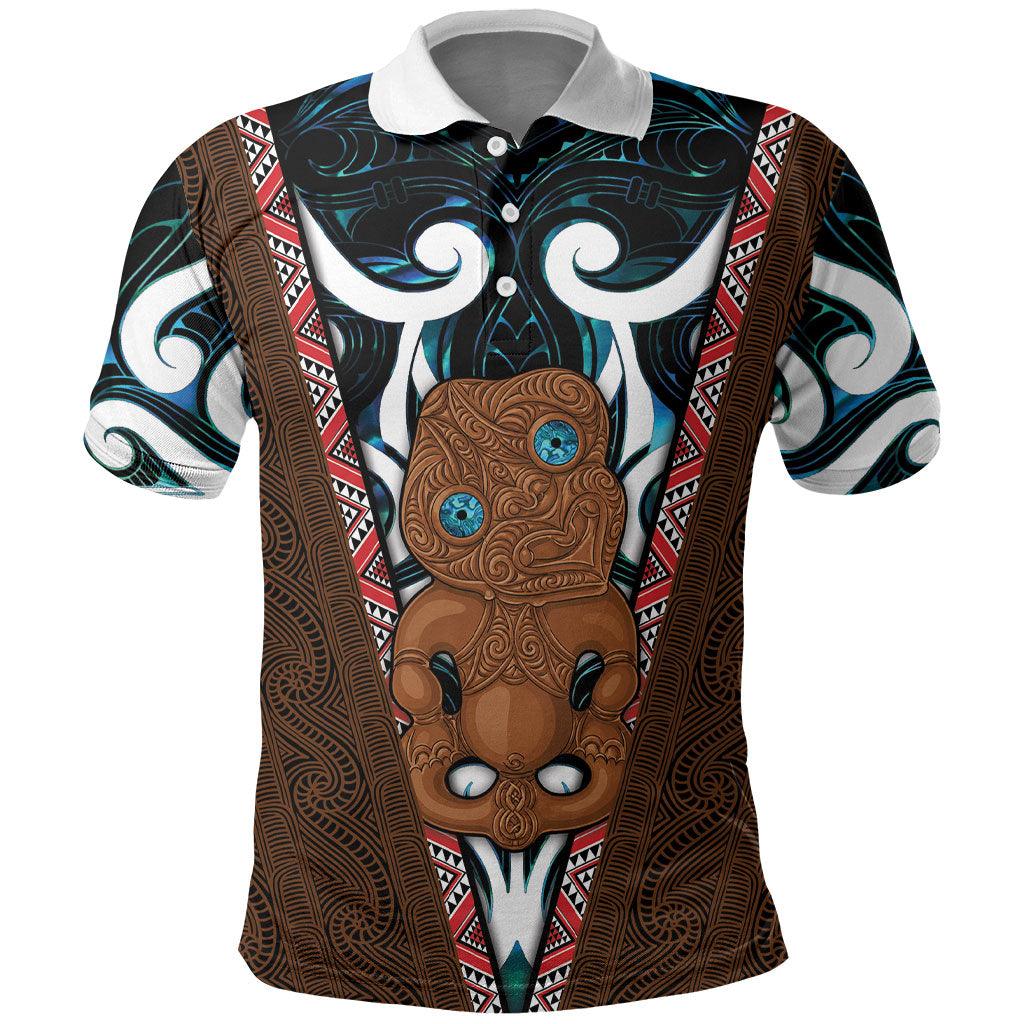New Zealand Whakairo Polo Shirt Tiki Maori Carving Taniko Motifs LT14 Multicolor - Polynesian Pride