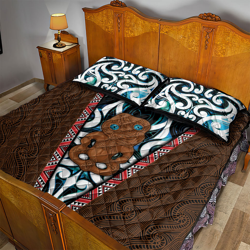 New Zealand Whakairo Quilt Bed Set Tiki Maori Carving Taniko Motifs LT14 - Polynesian Pride