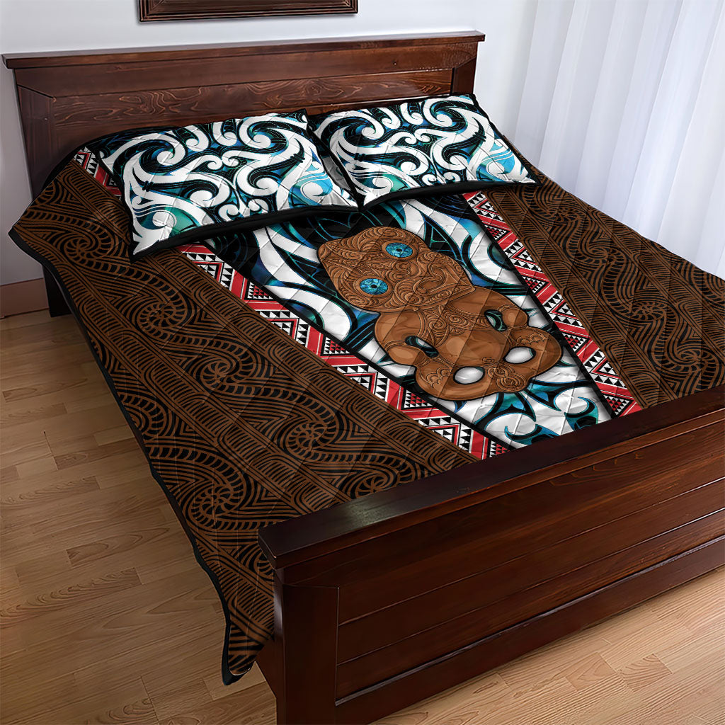 New Zealand Whakairo Quilt Bed Set Tiki Maori Carving Taniko Motifs LT14 - Polynesian Pride