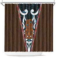 New Zealand Whakairo Shower Curtain Tiki Maori Carving Taniko Motifs LT14 Multicolor - Polynesian Pride