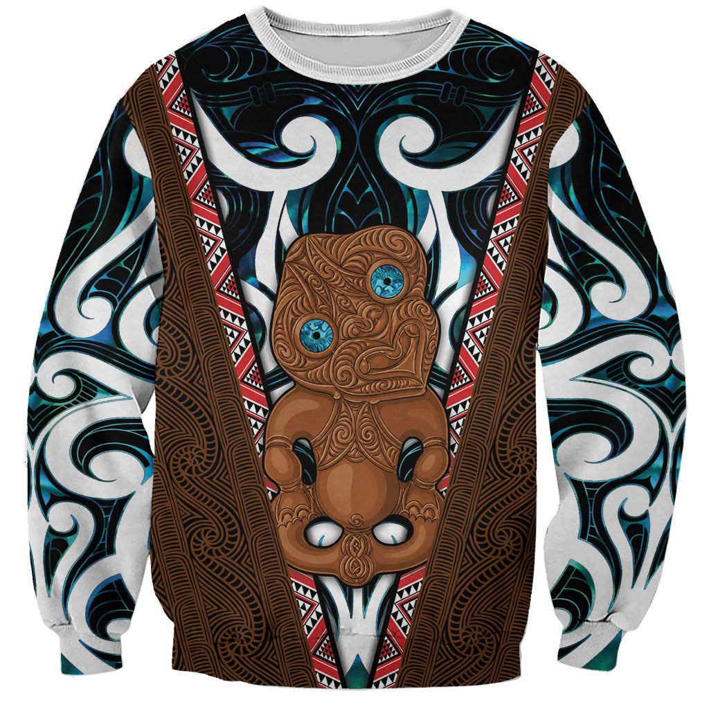 New Zealand Whakairo Sweatshirt Tiki Maori Carving Taniko Motifs LT14 Unisex Multicolor - Polynesian Pride