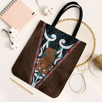 New Zealand Whakairo Tote Bag Tiki Maori Carving Taniko Motifs LT14 Black Strap One Size Multicolor - Polynesian Pride