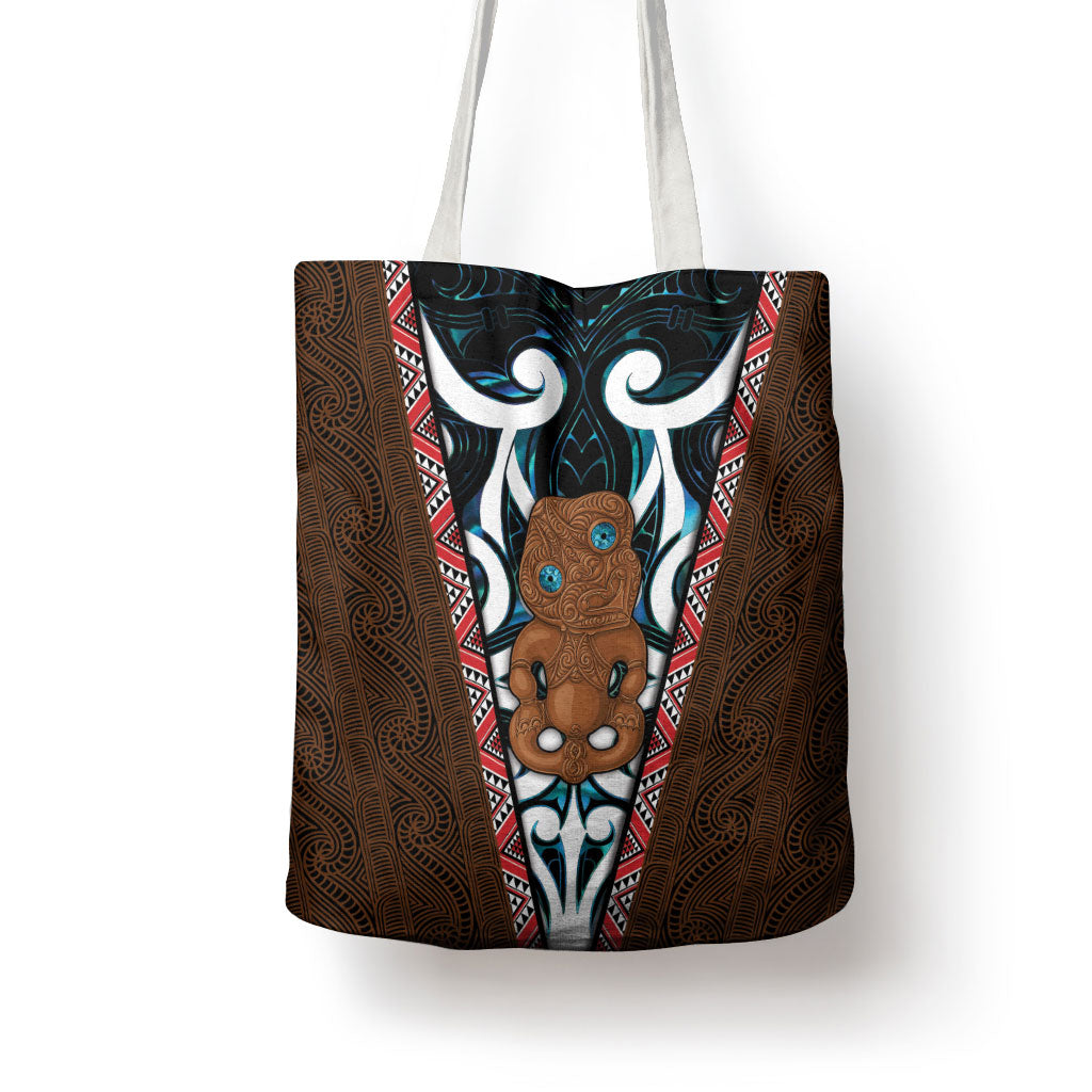 New Zealand Whakairo Tote Bag Tiki Maori Carving Taniko Motifs LT14 - Polynesian Pride