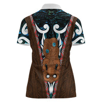 New Zealand Whakairo Women Polo Shirt Tiki Maori Carving Taniko Motifs LT14 - Polynesian Pride