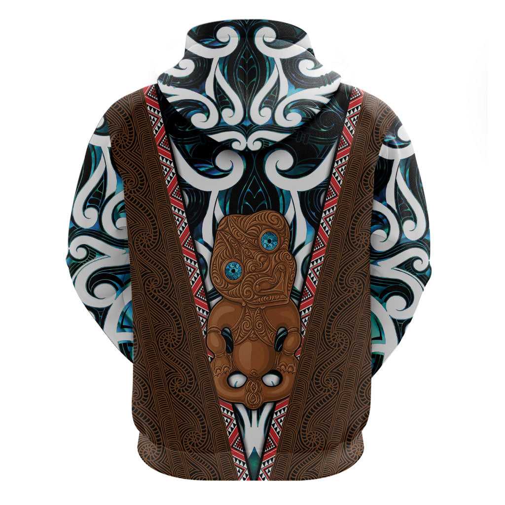 New Zealand Whakairo Zip Hoodie Tiki Maori Carving Taniko Motifs LT14 - Polynesian Pride