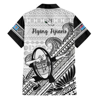 Fiji Tapa Rugby Family Matching Long Sleeve Bodycon Dress and Hawaiian Shirt Flying Fijian 2023 World Cup With Dabbing Ball LT14 - Polynesian Pride