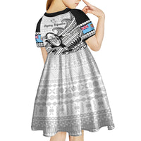 Fiji Tapa Rugby Kid Short Sleeve Dress Flying Fijian 2023 World Cup With Dabbing Ball LT14 - Polynesian Pride