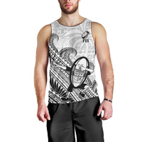 Custom Fiji Tapa Rugby Men Tank Top Flying Fijian 2023 World Cup With Dabbing Ball LT14 - Polynesian Pride