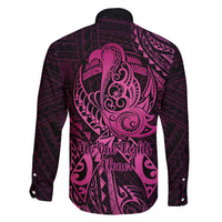 Polynesia Breast Cancer Awareness Family Matching Mermaid Dress and Hawaiian Shirt No One Fights Alone Pink Ribbon With Butterfly LT14 - Polynesian Pride