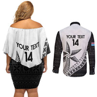 Custom Fiji Rugby Couples Matching Off Shoulder Short Dress and Long Sleeve Button Shirt Go Champions Fijian Tapa Cloth LT14 - Polynesian Pride