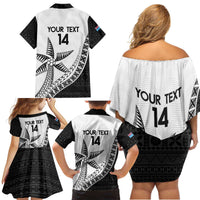 Custom Fiji Rugby Family Matching Off Shoulder Short Dress and Hawaiian Shirt Go Champions Fijian Tapa Cloth LT14 - Polynesian Pride