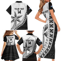 Custom Fiji Rugby Family Matching Short Sleeve Bodycon Dress and Hawaiian Shirt Go Champions Fijian Tapa Cloth LT14 - Polynesian Pride