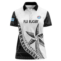 Custom Fiji Rugby Women Polo Shirt Go Champions Fijian Tapa Cloth LT14 Female White - Polynesian Pride