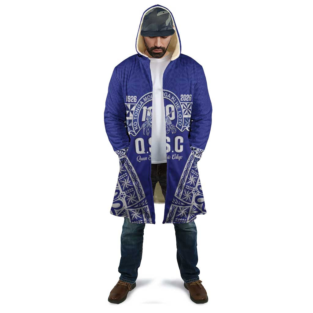 Personalised Queen Salote College Cloak Kolisi Fefine 100th Anniversary Kupesi Blue - Polynesian Pride