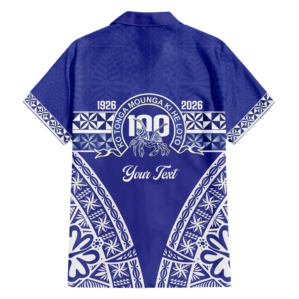 Personalised Queen Salote College Family Matching Long Sleeve Bodycon Dress and Hawaiian Shirt Kolisi Fefine 100th Anniversary Kupesi Blue LT14 - Polynesian Pride