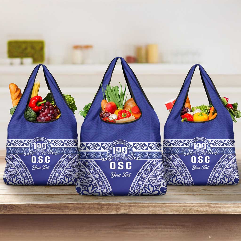 Personalised Queen Salote College Grocery Bag Kolisi Fefine 100th Anniversary Kupesi Blue - Polynesian Pride
