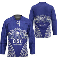 Personalised Queen Salote College Hockey Jersey Kolisi Fefine 100th Anniversary Kupesi Blue - Polynesian Pride